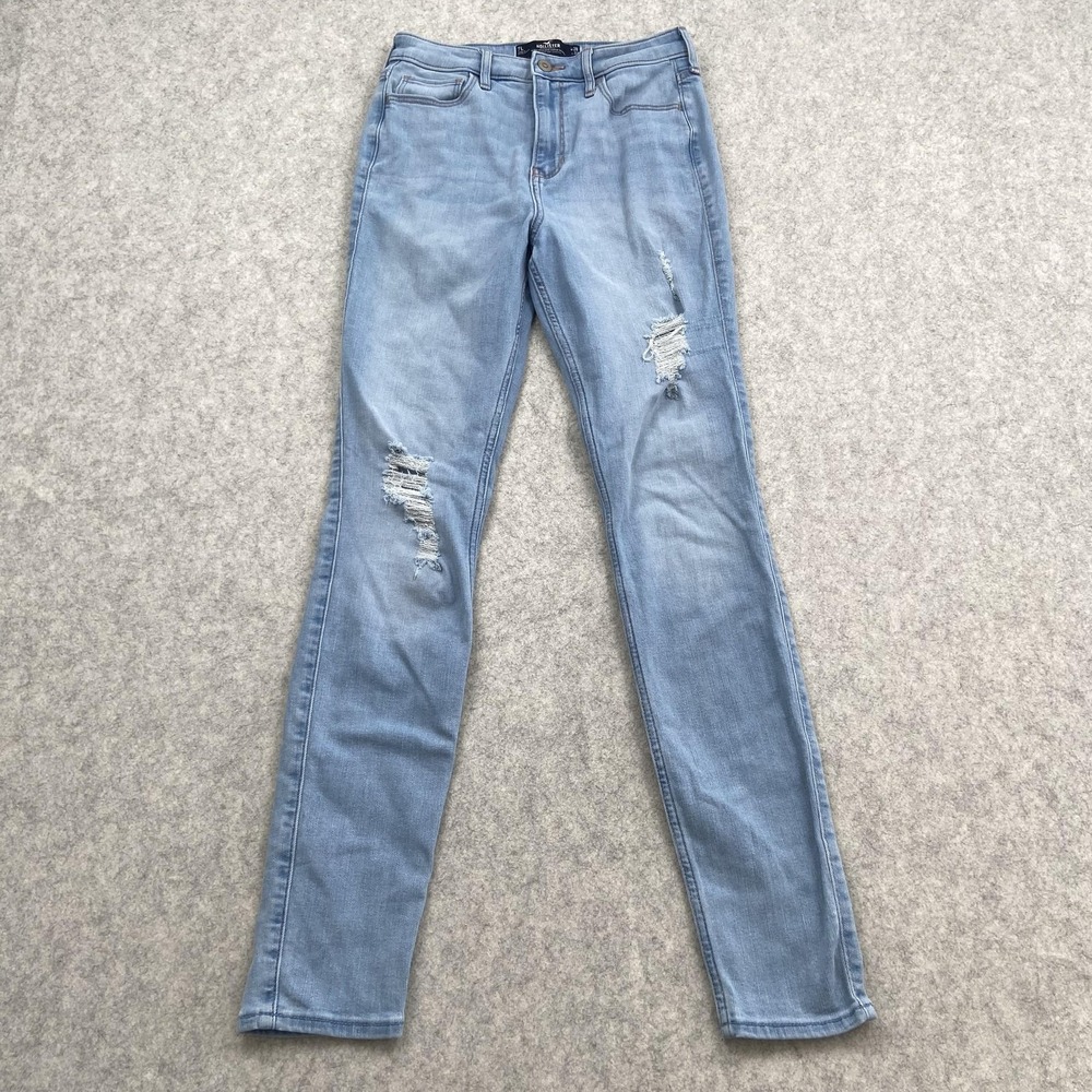 Hollister Ultra High-Rise Super Skinny Jeans Juniors 7L (26x29) Blue Distressed